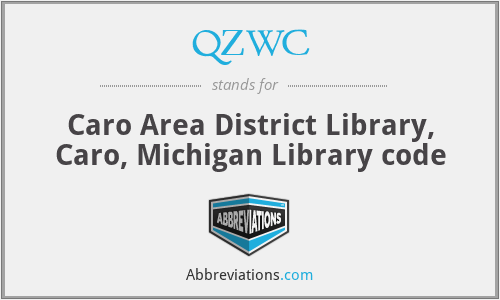 QZWC - Caro Area District Library, Caro, Michigan Library code