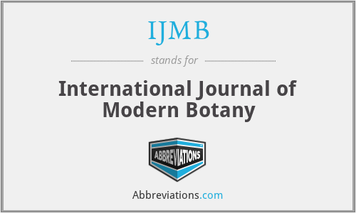 IJMB - International Journal of Modern Botany