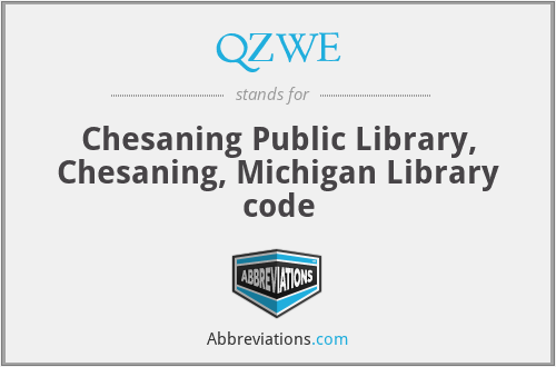 QZWE - Chesaning Public Library, Chesaning, Michigan Library code