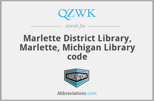 QZWK - Marlette District Library, Marlette, Michigan Library code