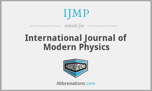 IJMP - International Journal of Modern Physics