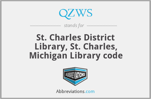 QZWS - St. Charles District Library, St. Charles, Michigan Library code