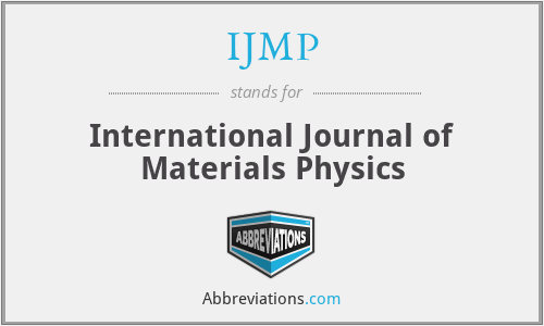 IJMP - International Journal of Materials Physics