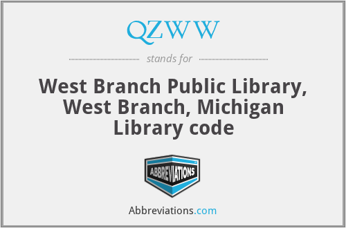 QZWW - West Branch Public Library, West Branch, Michigan Library code