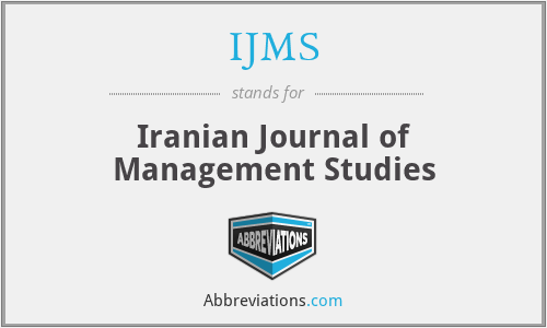 IJMS - Iranian Journal of Management Studies