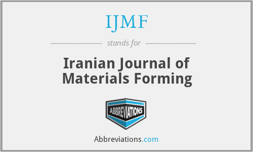 IJMF - Iranian Journal of Materials Forming