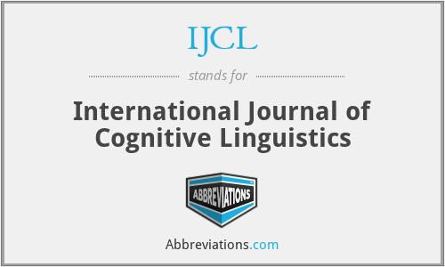 IJCL - International Journal of Cognitive Linguistics