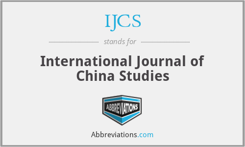 IJCS - International Journal of China Studies