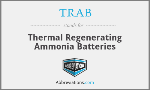 TRAB - Thermal Regenerating Ammonia Batteries