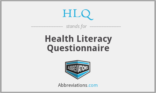 HLQ - Health Literacy Questionnaire
