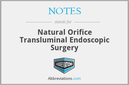 NOTES - Natural Orifice Transluminal Endoscopic Surgery