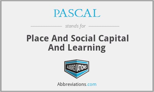 PASCAL - Place And Social Capital And Learning