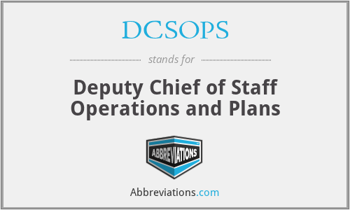 DCSOPS - Deputy Chief of Staff Operations and Plans
