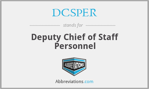 DCSPER - Deputy Chief of Staff Personnel