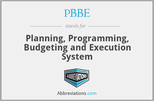 PBBE - Planning, Programming, Budgeting and Execution System