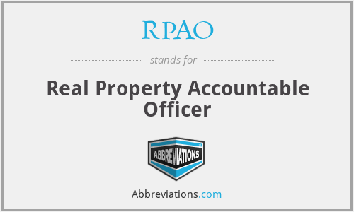 RPAO - Real Property Accountable Officer