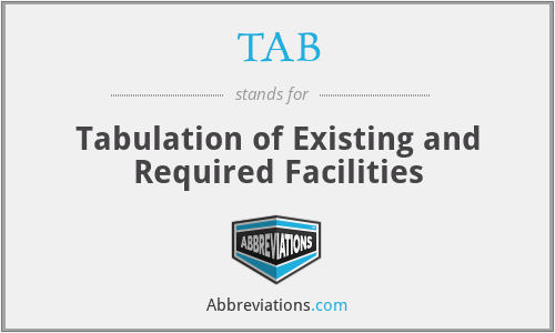 TAB - Tabulation of Existing and Required Facilities