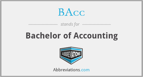 BAcc - Bachelor of Accounting