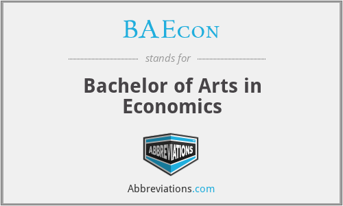 BAEcon - Bachelor of Arts in Economics