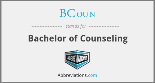 BCoun - Bachelor of Counseling