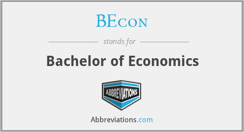 BEcon - Bachelor of Economics