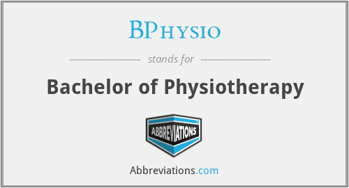BPhysio - Bachelor of Physiotherapy