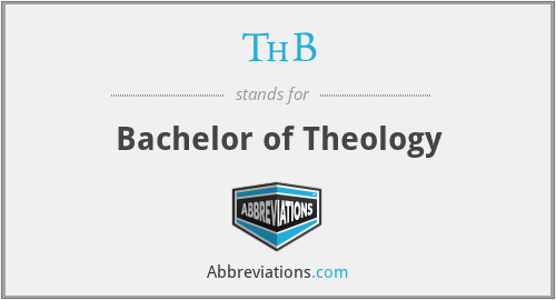 ThB - Bachelor of Theology