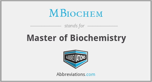 MBiochem - Master of Biochemistry