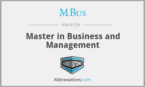 MBus - Master in Business and Management