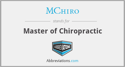 MChiro - Master of Chiropractic