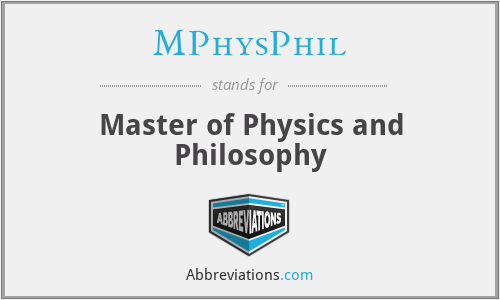 MPhysPhil - Master of Physics and Philosophy