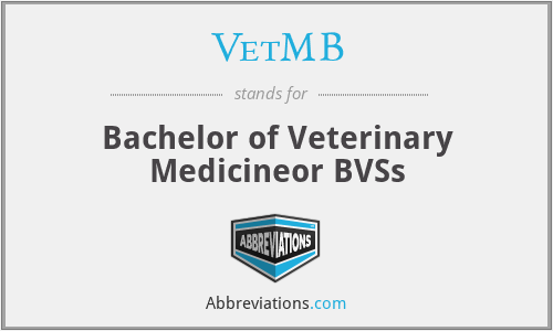 VetMB - Bachelor of Veterinary Medicineor BVSs