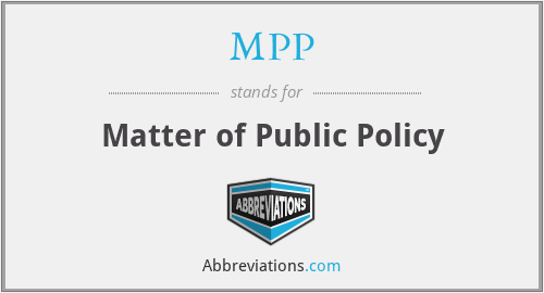 MPP - Matter of Public Policy
