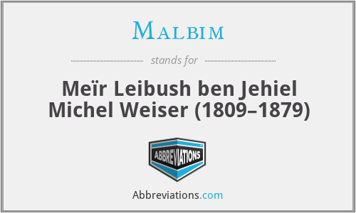 Malbim - Meïr Leibush ben Jehiel Michel Weiser (1809–1879)