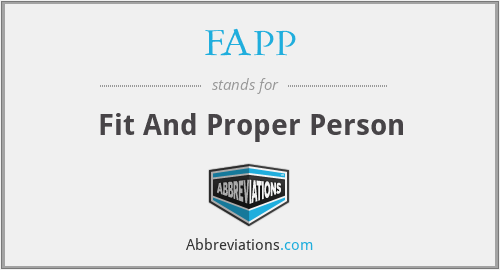 FAPP - Fit And Proper Person
