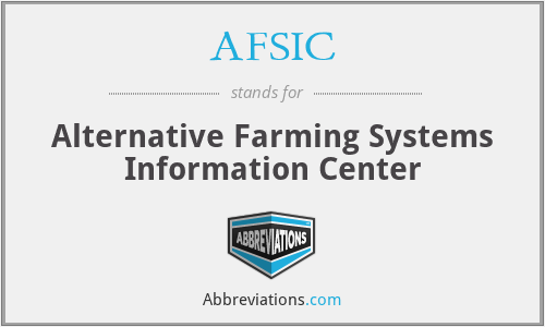 AFSIC - Alternative Farming Systems Information Center