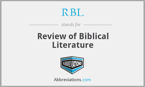 RBL - Review of Biblical Literature