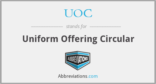 UOC - Uniform Offering Circular