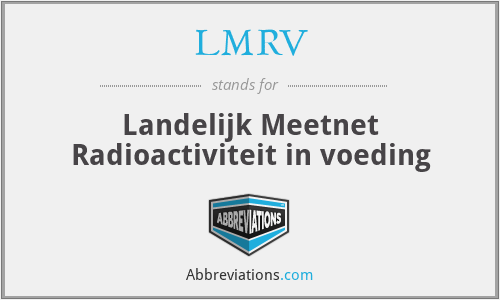 LMRV - Landelijk Meetnet Radioactiviteit in voeding