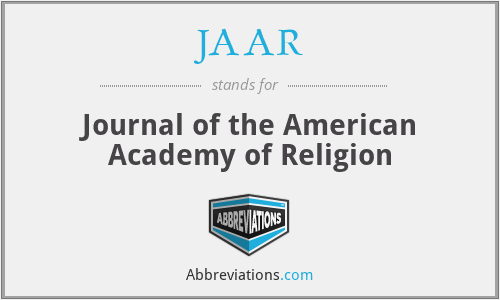 JAAR - Journal of the American Academy of Religion