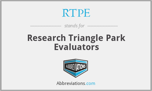 RTPE - Research Triangle Park Evaluators
