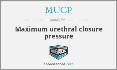 MUCP - Maximum urethral closure pressure