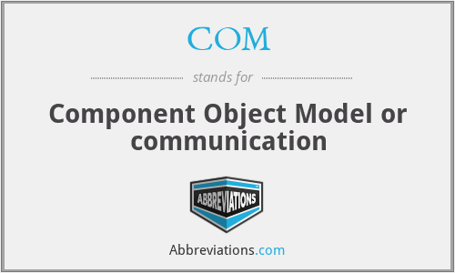 COM - Component Object Model or communication
