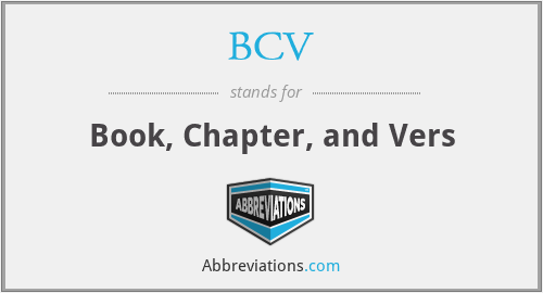 BCV - Book, Chapter, and Vers