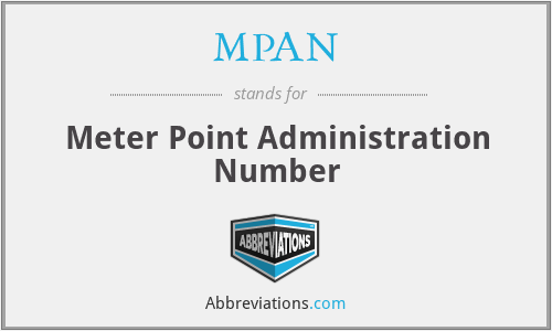 MPAN - Meter Point Administration Number