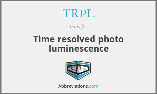 TRPL - Time resolved photo luminescence