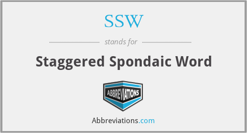 SSW - Staggered Spondaic Word