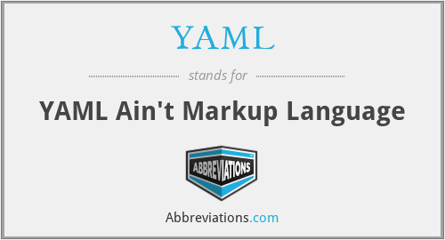YAML - YAML Ain't Markup Language
