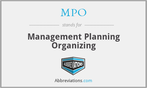 MPO - Management Planning Organizing