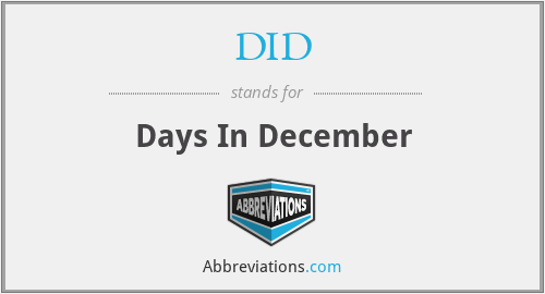 DID - Days In December